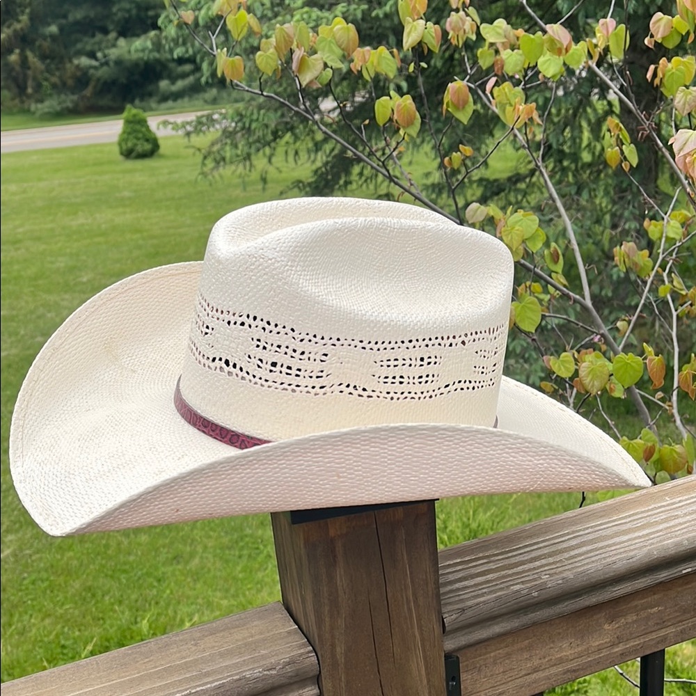 Bangors Turner Hat Company Size 7 3/8  59 Stylish Cream Cowboy Hat